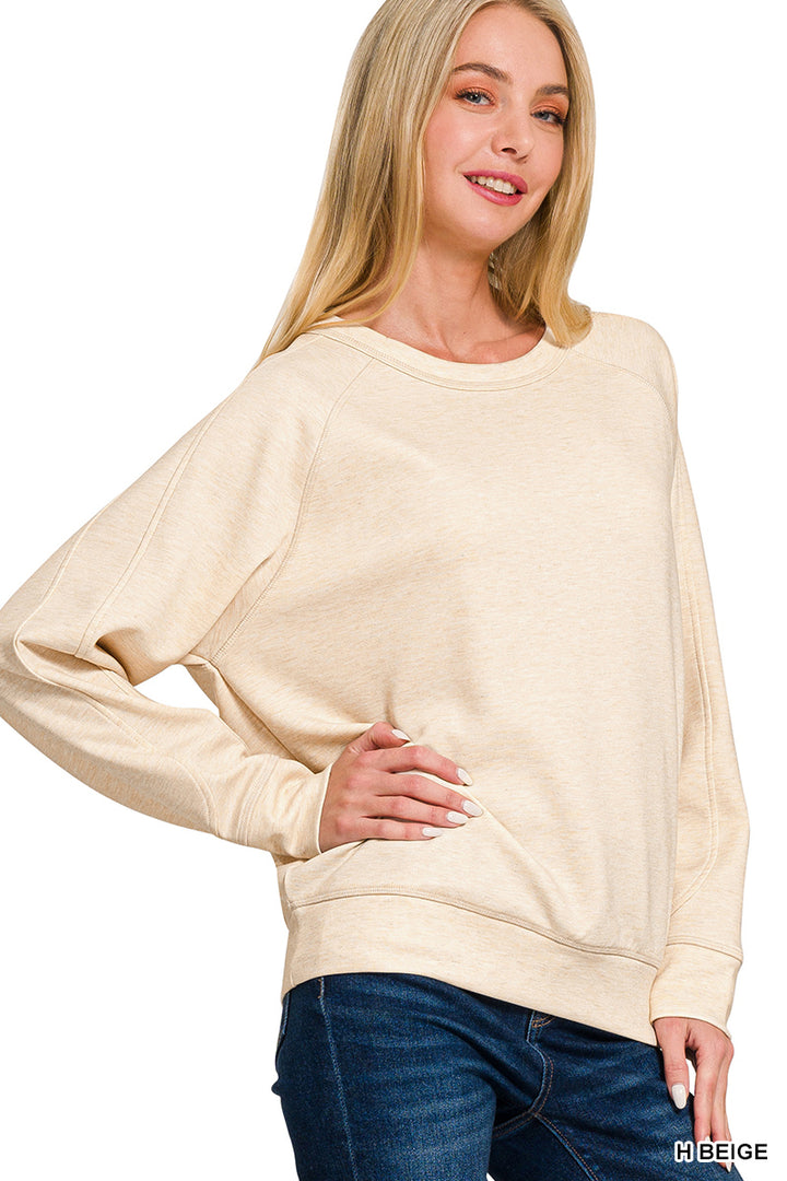 Soft Scuba Crewneck Sweatshirt in Heathered Oatmeal