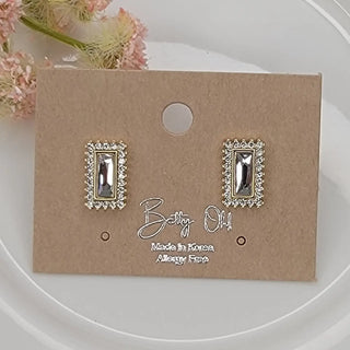 Swarovski Rectangular Post Earrings