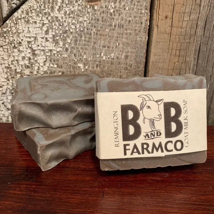 Blue and Brown bar soap stack
