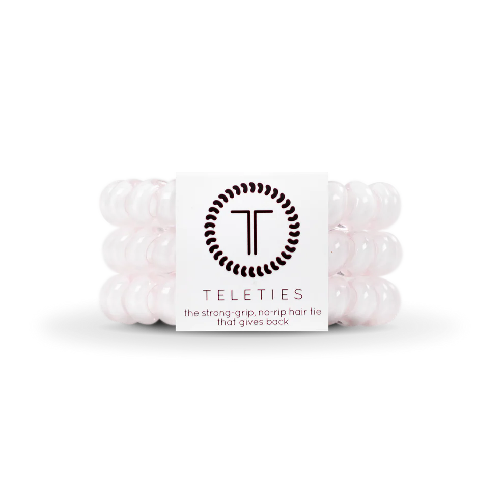 pack of 3 light pink coil hair ties
