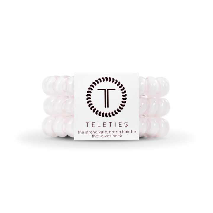pack of 3 light pink coil hair ties