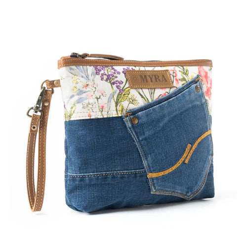 Myra Bag Dahlia Denim Clutch