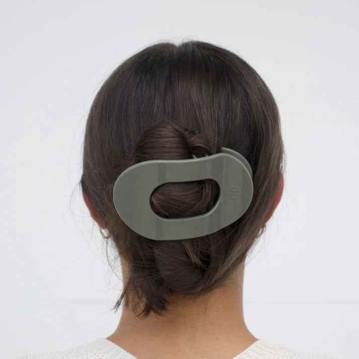 Teleties Flat Round Hair Clip- Sage It Ain't So
