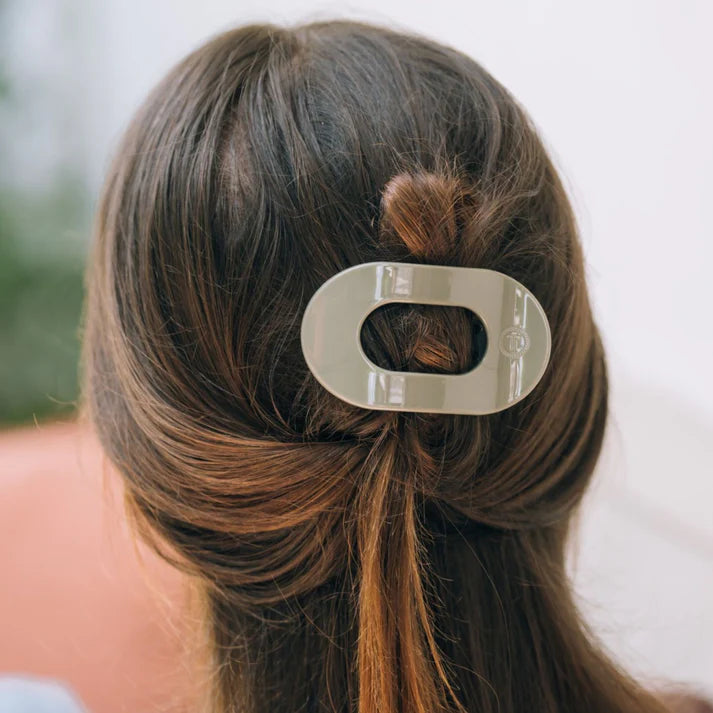Teleties Flat Round Hair Clip- Sage It Ain't So