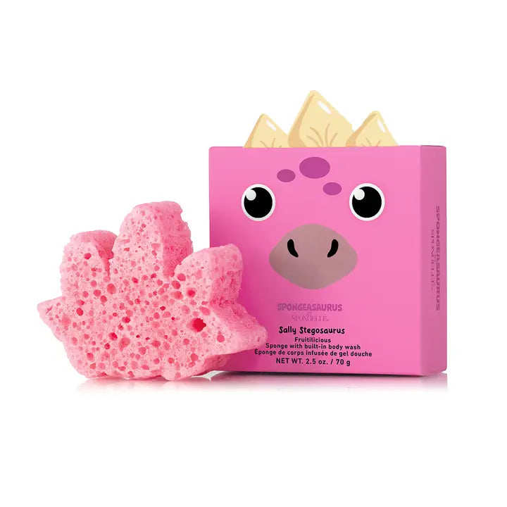 pink stegasaurus soap sponge