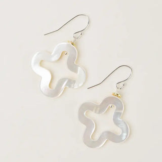 Pair of star-shaped earrings on a light background