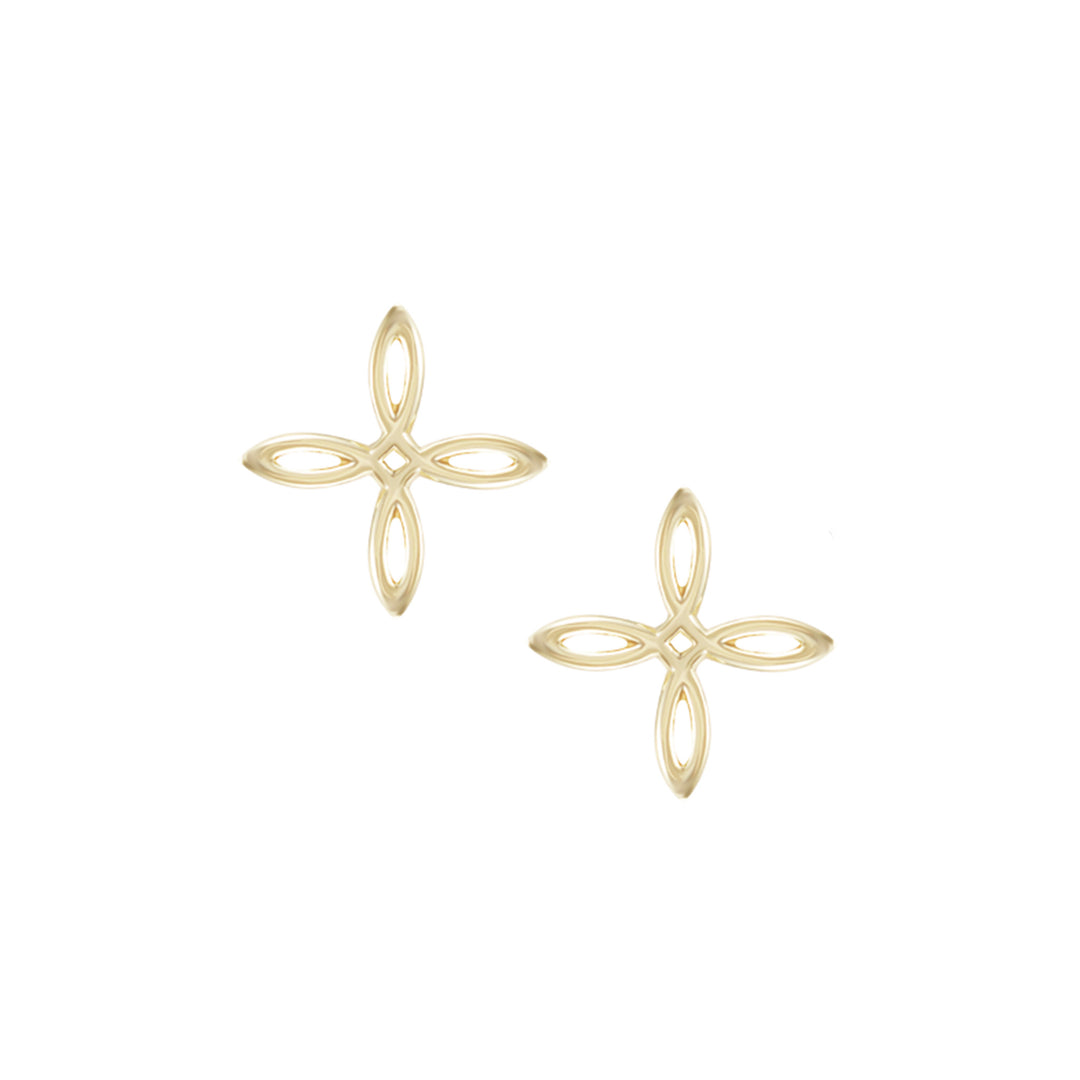 mini gold cross stud earrings