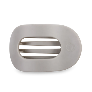 Teleties Flat Round Hair Clip- Silver Flames