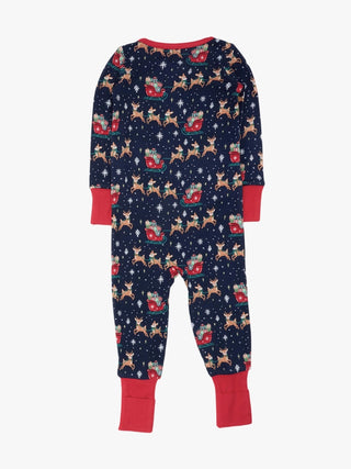 SoftSnooze Reindeer Sleigh Ride Bamboo Baby Footie Pajamas