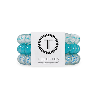 pack of three blue and white hair ties