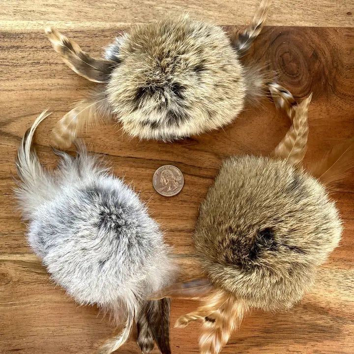 Cat Toys - Rabbit Fur and Feathers