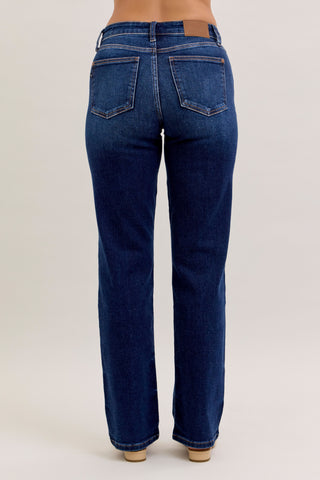 Judy Blue Dark Wash Mid Rise Straight - Regular Inseam