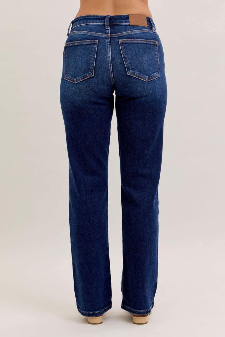 Judy Blue Dark Wash Mid Rise Straight - Regular Inseam