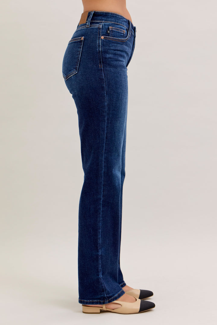 Judy Blue Dark Wash Mid Rise Straight - Regular Inseam