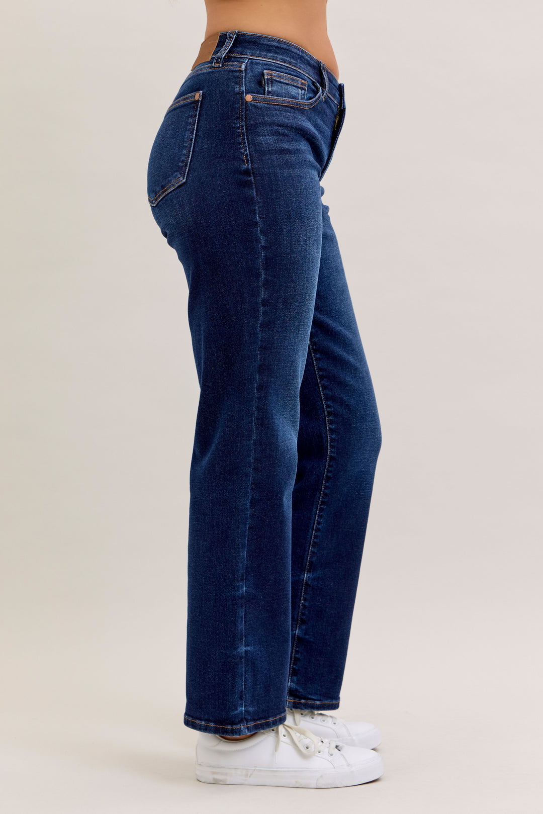 Judy Blue Dark Wash Mid Rise Straight - Short Inseam