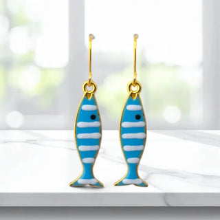 Stripy Fish Nautical Earrings