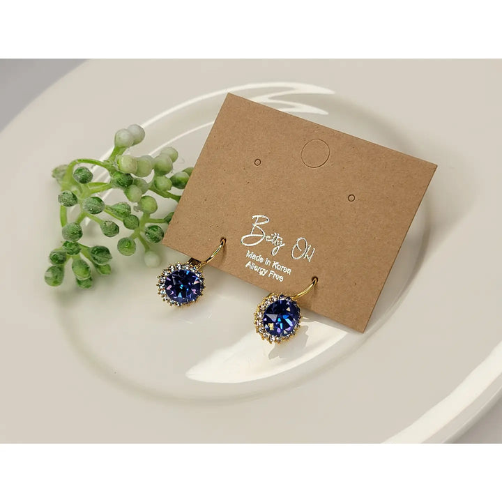 Swarovski Crystal Gold Dangle Earrings