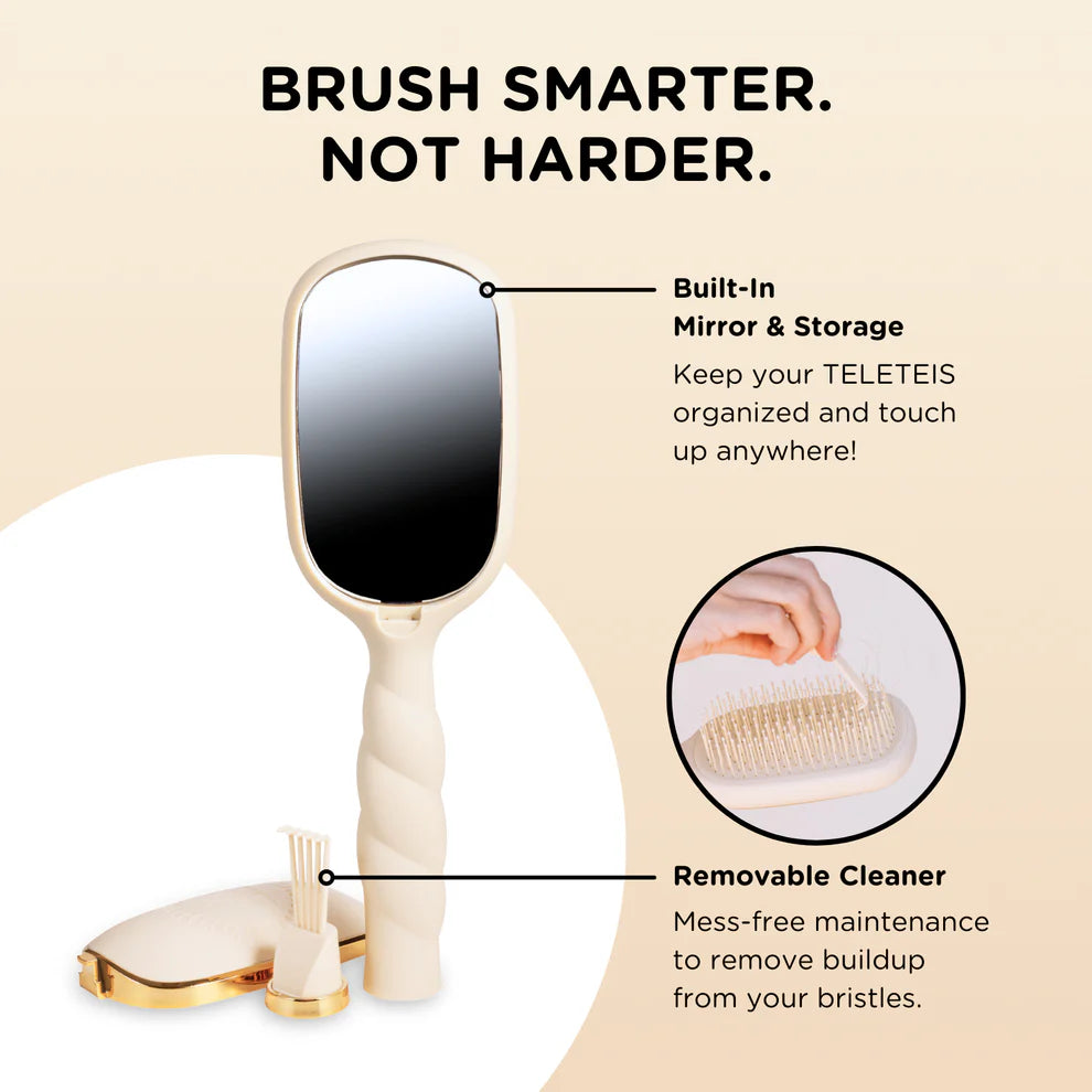 Teleties Detangler Hairbrush- Fine Hair Tortoise