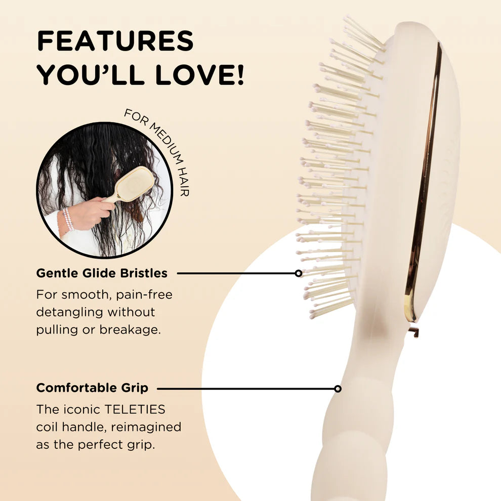Teleties Medium Hair Detangler Brush- Pinch Me!