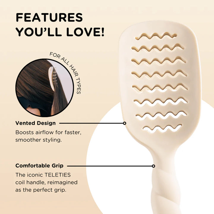 Teleties Vented Hairbrush- Tan