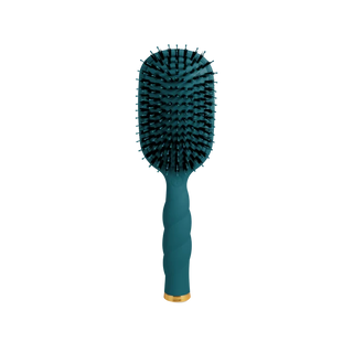 teal hair brush with boar and nylon bristles