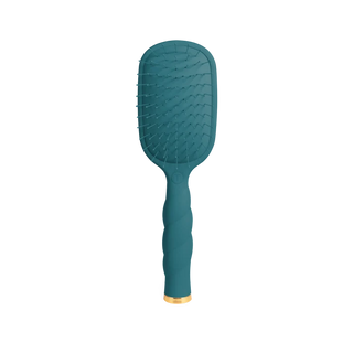 teal rounded paddle hair brush