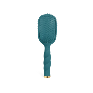 teal rounded paddle hair brush