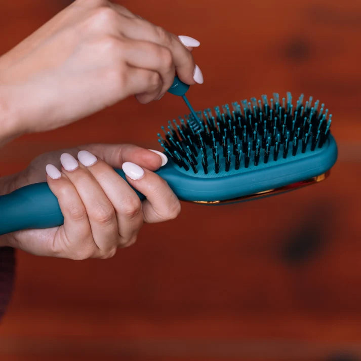 Teleties Boar Bristle Hair Brush - Teal With It