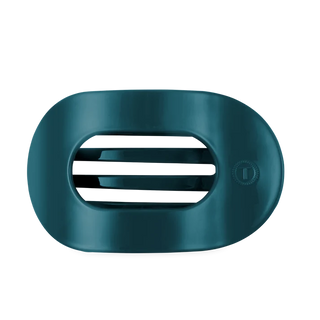 Teal colored oval shaped flat hair clip