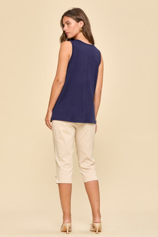 Terry Tank Top in Navy Blue