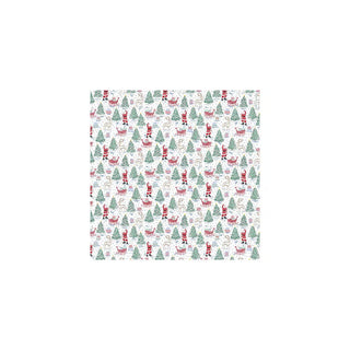 white paper napkins featuring a delightful mix of playful Santa's, jolly reindeer, and festive trees
