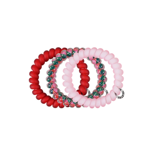 Teleties Large Coil Hair Ties- Tied in Tartan