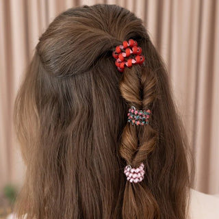 Teleties Large Coil Hair Ties- Tied in Tartan