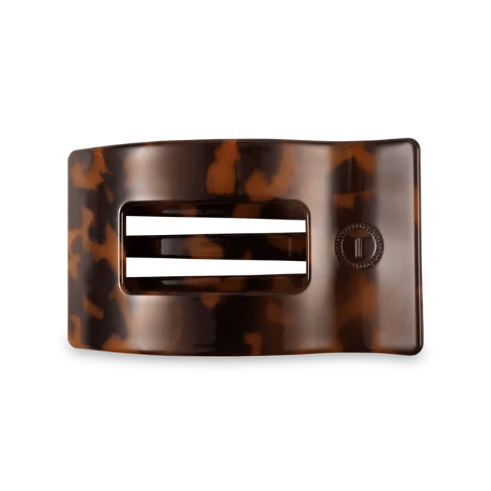 Tortoise flat rectangle hair clip