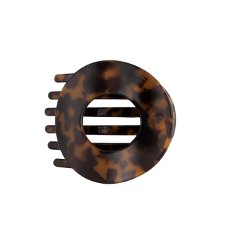 circle hair clip in brown tortoise pattern