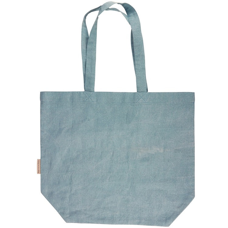 Blue Cotton Tote- Beaching Not Teaching