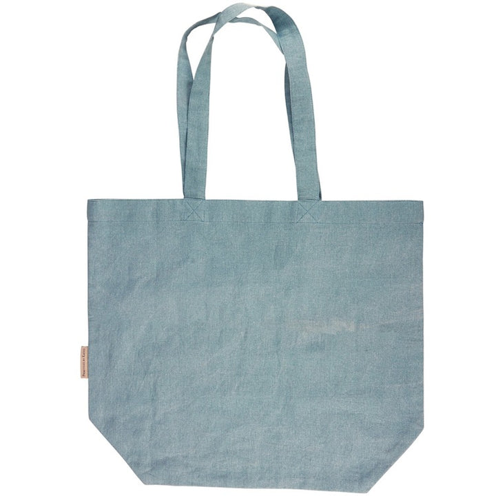 Blue Cotton Tote- Beaching Not Teaching