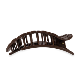 Teleties Flat Round Hair Clip- Truly Taupe Quilted