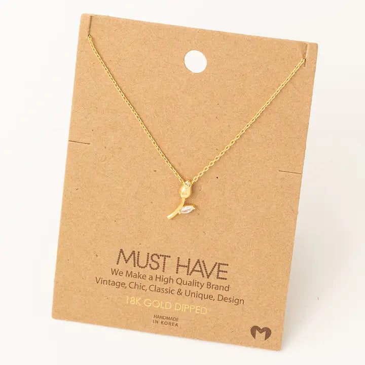 Dainty Tulip Pendant Necklace