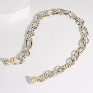 Two Tone Textured Chain Magnetic Necklace
