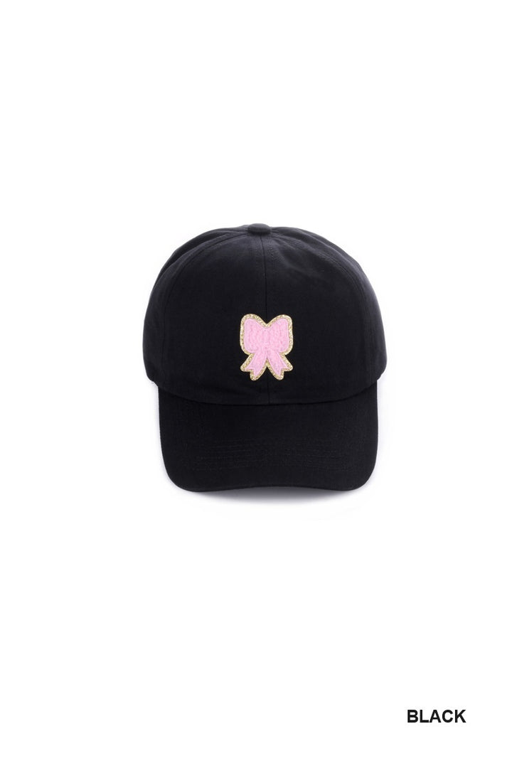 Ribbon Bow Chenille Patch Baseball Hat