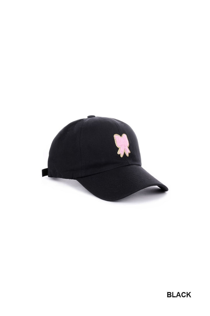 Ribbon Bow Chenille Patch Baseball Hat