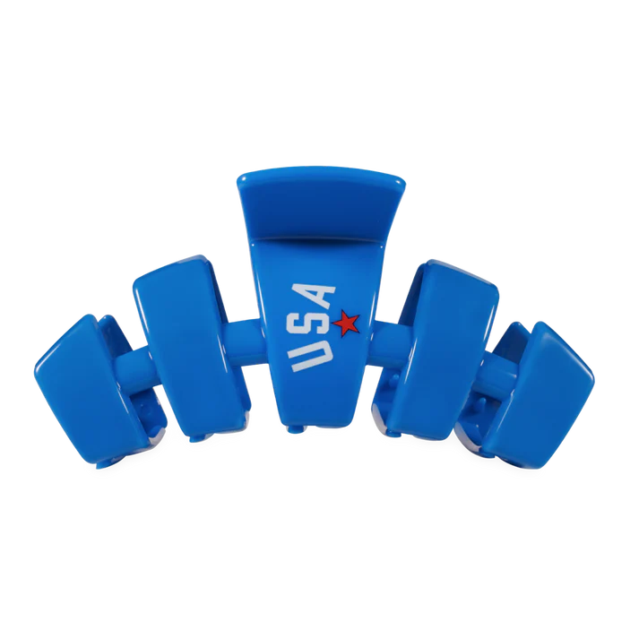 Blue hair clip with &