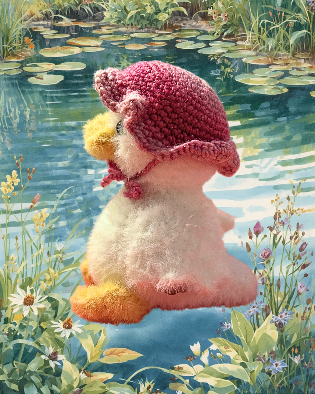 Crochet Duck with Bucket Hat