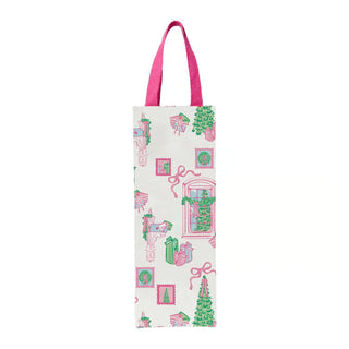 Christmas Cottage Vineyard Wine Bag