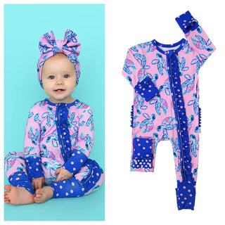 Waverly Ruffle Bamboo Zip Romper