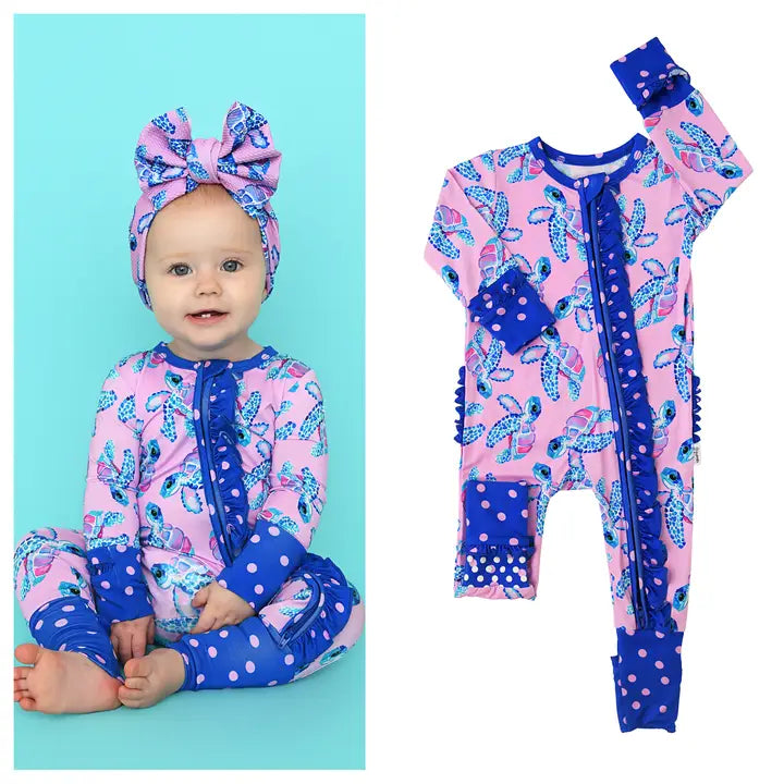 Waverly Ruffle Bamboo Zip Romper