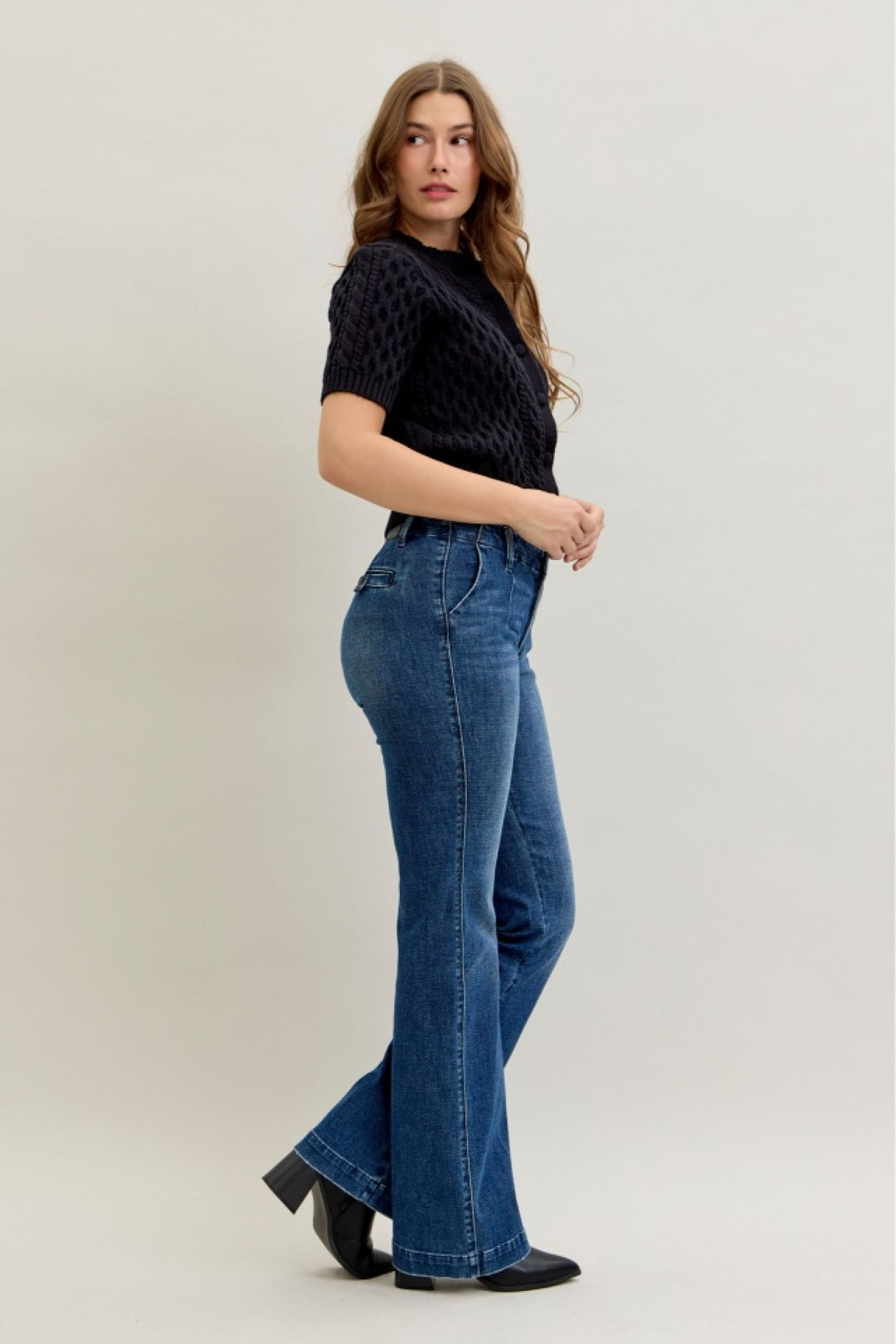 Judy Blue Mid-Rise Welt Pocket Trouser Bootcut
