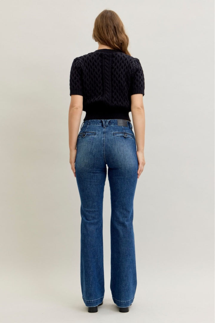 Judy Blue Mid-Rise Welt Pocket Trouser Bootcut