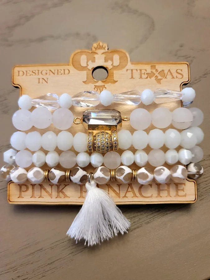 Pink Panache Beautiful 5 Strand Beaded Bracelets